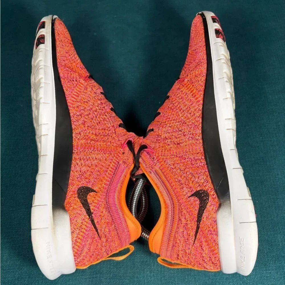 Nike Free 5.0 TR Flyknit Running Shoes Womens Sz 9 Citrus Pink